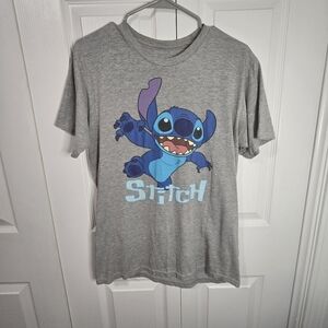 Disney Stitch Graphic T-Shirt – Men’s Size S, Gray (Faded & Worn Look)